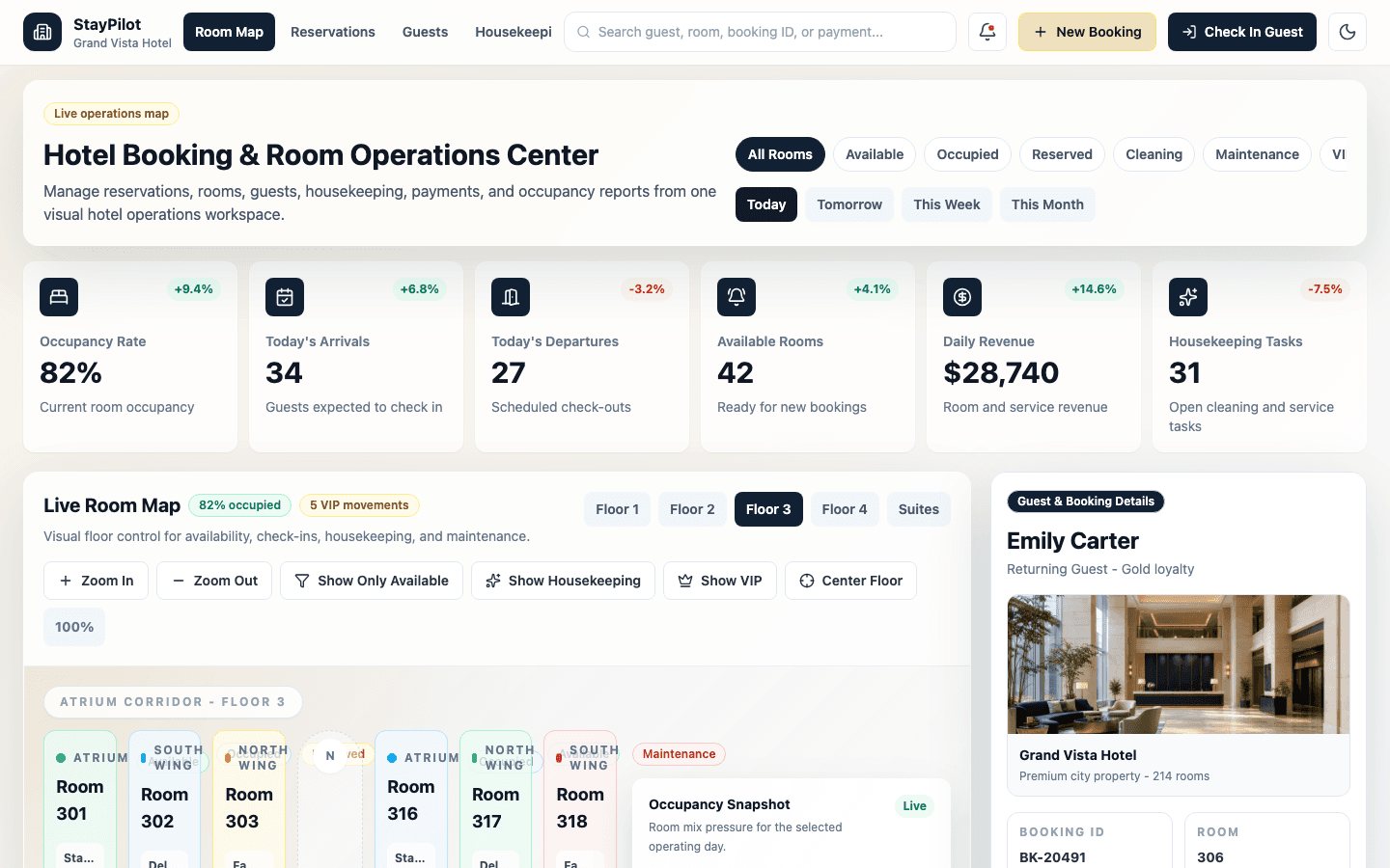 Hotel Booking & Room Management System live site preview